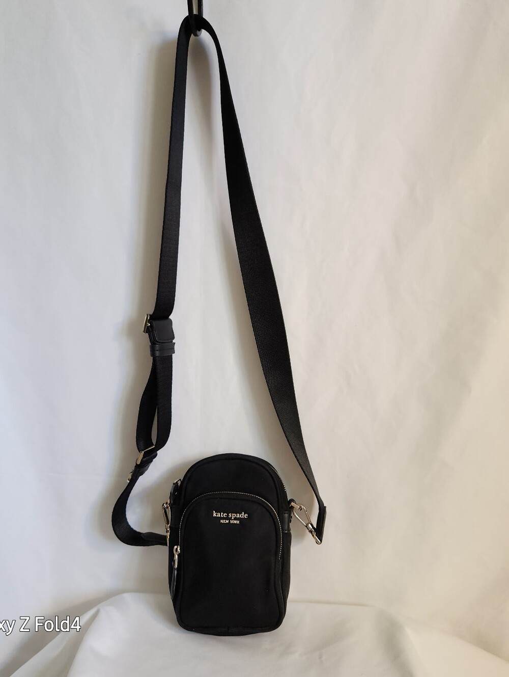 Kate Spade Black Nylon Mini Crossbody Pouch with Gold Logo - Picture 6 of 8